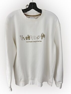 Denim & Flower Cream Dog Sweatshirt